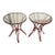 Accent Round Side Tables Mid Century Wrought Iron Base For Sale