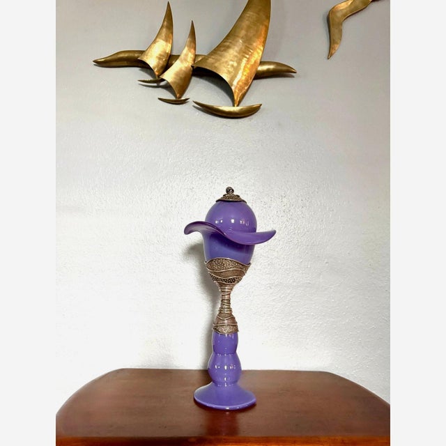 John Ruth “Flower Ball” Studio Glass and Sterling Silver Sculpture, 1990s For Sale - Image 16 of 16