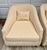 Contemporary Pair of Vintage Curved Barrel Chairs in Pale Apricot Linen Blend For Sale - Image 3 of 16