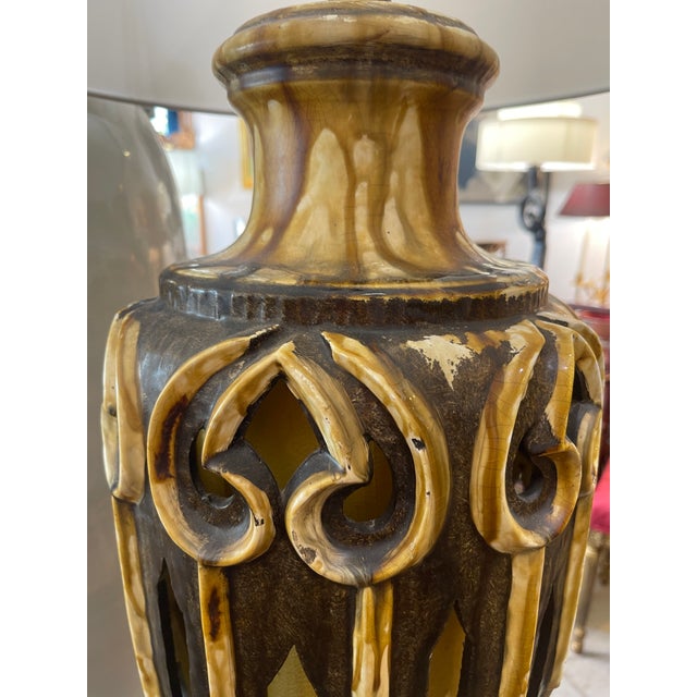 Mid-Century Modern Drip Glazed Ceramic Lamps, Hand-Crafted, Usa, 1960 For Sale In West Palm - Image 6 of 15