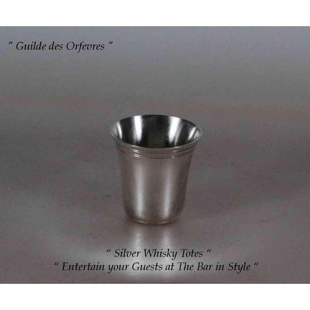 English New 1970’s Silverplate Whisky Tots/Liquor/Vodka Cups- Set of 6 For Sale - Image 3 of 10