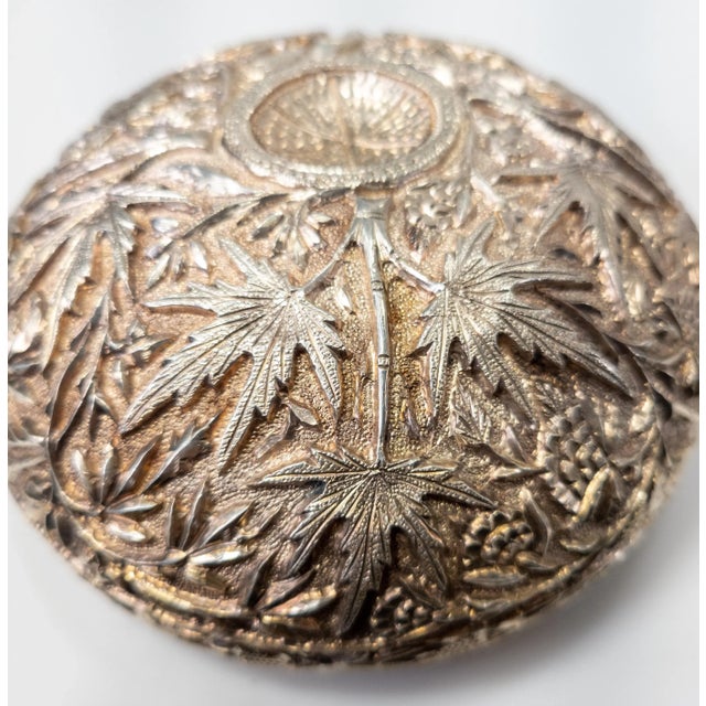 Mid 20th Century South East Asian Sterling Silver Repousse Basket Bowl For Sale In New York - Image 6 of 7