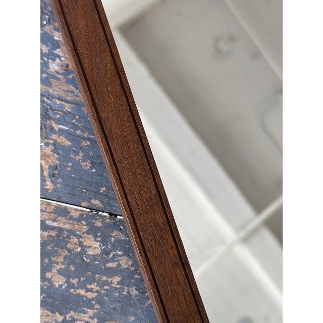 Antique Walnut Cross-Hatch Framed Mirror With Porcelain + Brass Cabochon Details, Circa Early 20th Century For Sale - Image 13 of 13