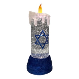 Hanukkah Candle Snow Globe 9.5"H For Sale