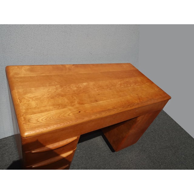 Wood Authentic Vintage Mid Century Modern Heywood Wakefield Desk For Sale - Image 7 of 12