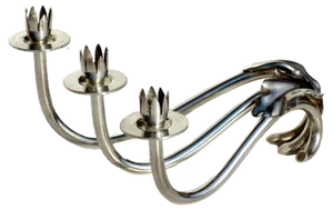 Art Deco Italian Silver Candle Holder by Mario Buccellati, 1930s, Set of 2