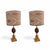 Pair of Maison Charles style lamps dating from the 50s whose body and square base are made of gilded brass framing a...