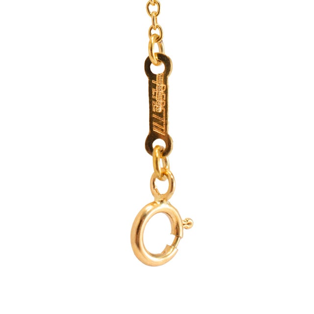 Early 21st Century Tiffany & Co. Elsa Peretti 18k Yellow Gold 16mm Open Heart Pendant Necklace For Sale - Image 5 of 10