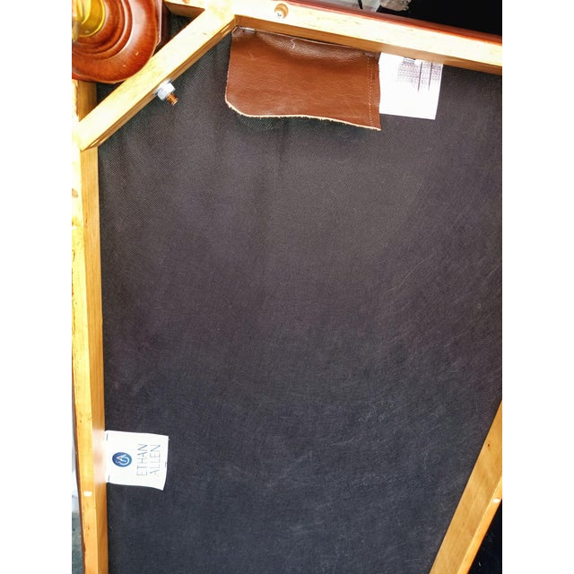 Vintage Ethan Allen English Chesterfield Leather Ottoman For Sale - Image 11 of 11