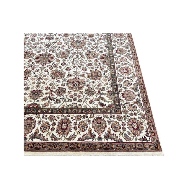 1990s 9x12 Handwoven Mughal Area Rug - 106810 For Sale - Image 5 of 12