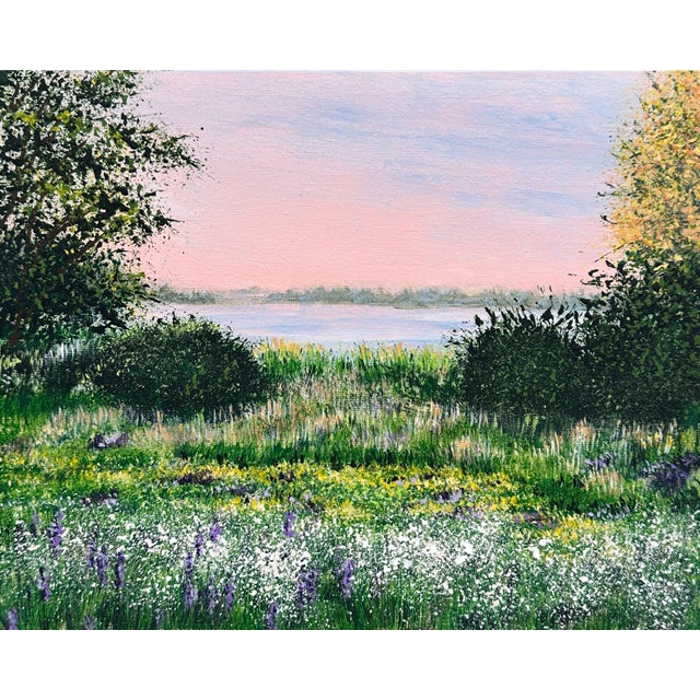 Break of Dawn 8"x10" Original Acrylic Landscape Painting Nature Wall Art For Sale - Image 6 of 7