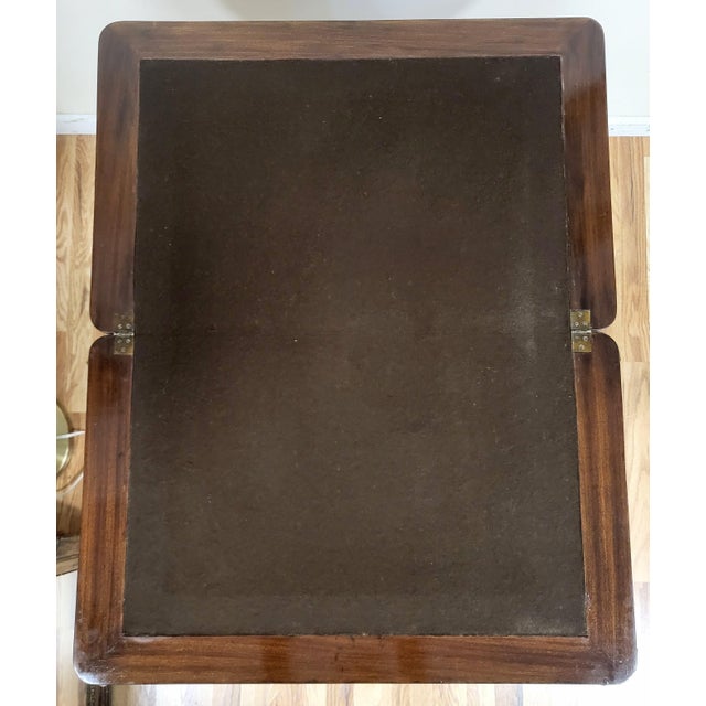 Antique French Bronze & Inlaid Mahogany Flip Top Game Table Desk For Sale - Image 4 of 18