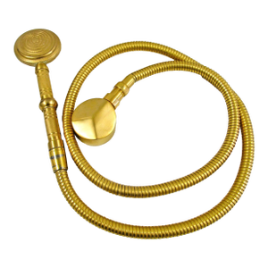 Sherle Wagner Gold Plated Knurled Hand Shower With Hose 0832sply-Gp