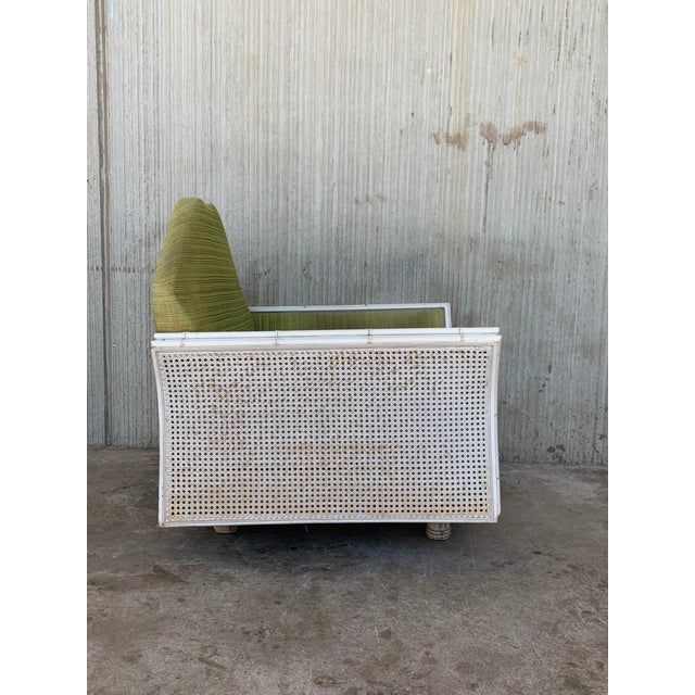 1960s Hollywood Regency Faux Bamboo Lounge Chairs With Cane Back - a Pair For Sale - Image 5 of 12