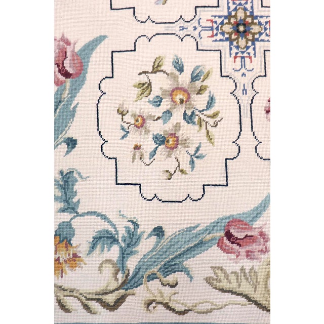 Traditional Pasargad Home Abusson Ivory Wool Area Rug, 8' 9'' X 12' 2'' For Sale - Image 3 of 5