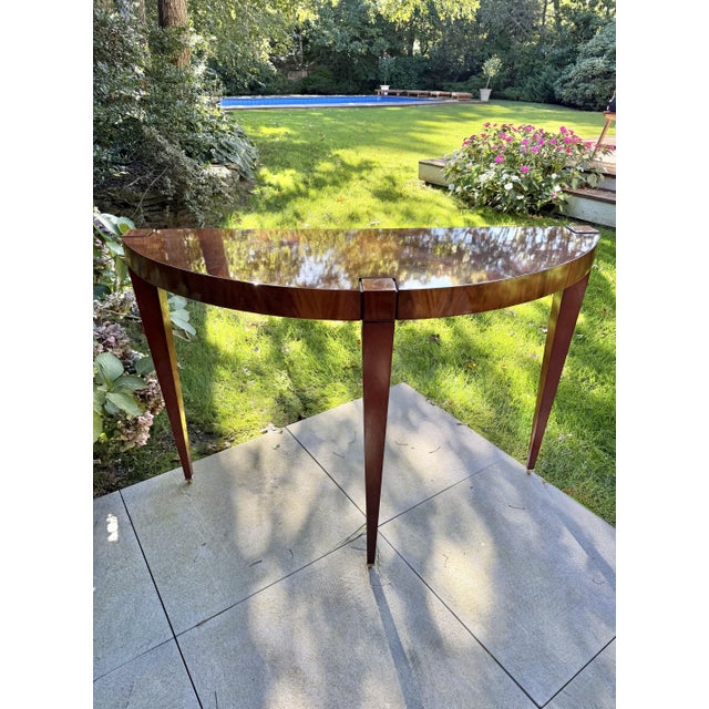 Flame Mahogany Demi-Lune Accent Table For Sale - Image 13 of 18