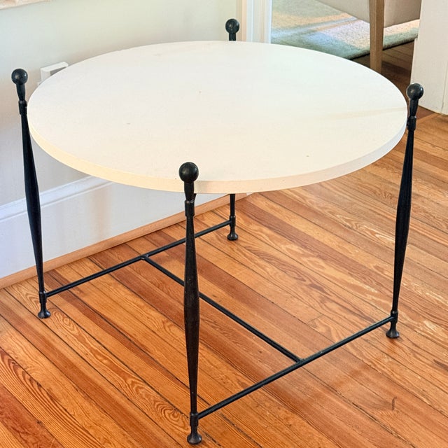Hickory Chair Ionia Side Table with Round Stone Top Classically inspired with contemporary influences, the Ionia side...