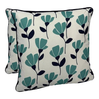 Belle Maison Penny in Aqua Pillows - Pair For Sale