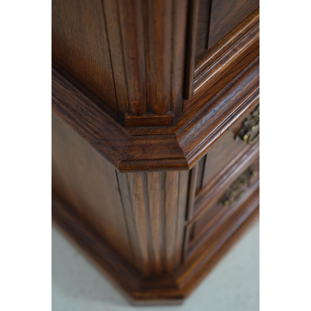 Thomasville Oak 6 Drawer High Chest For Sale - Image 12 of 16