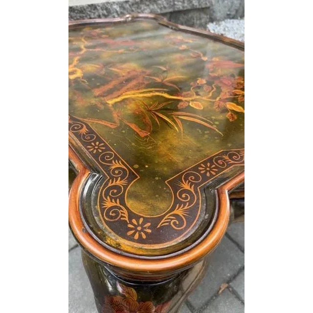 Maitland-Smith Hand-Painted Chinoiserie Coffee Table With Scalloped Top For Sale - Image 10 of 15