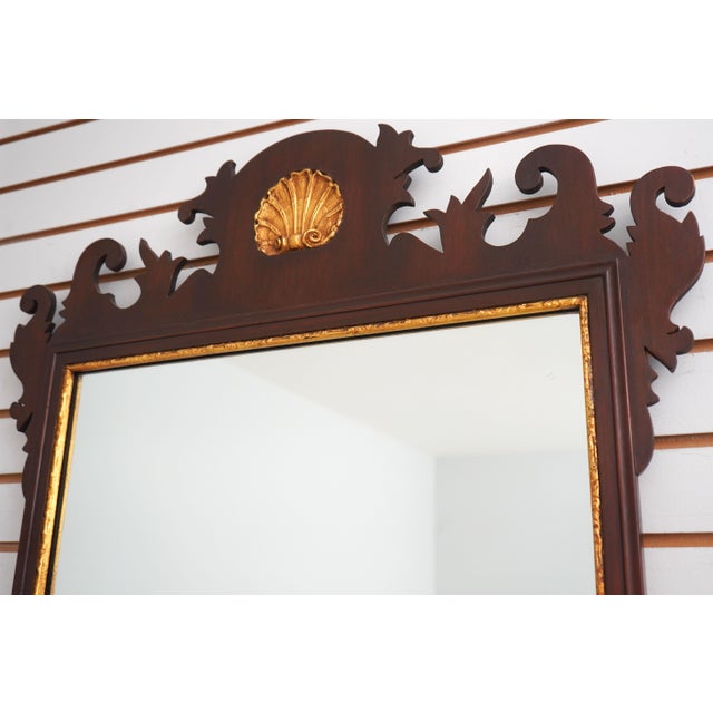 Chippendale Friedman Brothers Chippendale Mahogany Shell Carved Mirror For Sale - Image 3 of 10