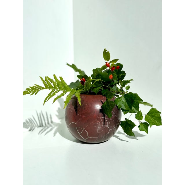 Studio Ceramic Vase in Spherical Shape by Uwe Schellbach, Germany, 1980s For Sale - Image 9 of 18