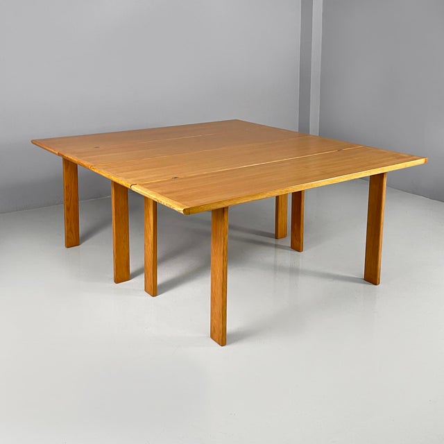 Italian modern wood dining table with extensions by Gigi Sabadin, 1980s Dining table with extensions in light wood,...