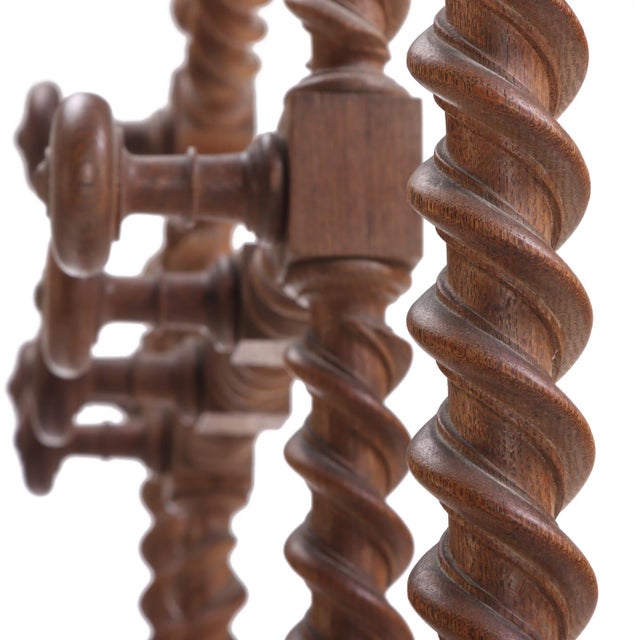 Brown A French Gothic Style Twisted Oak Hall Rack, C. 1870. For Sale - Image 8 of 8