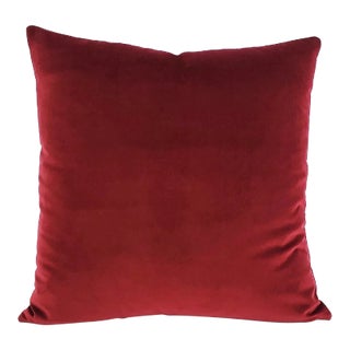Schumacher Gainsborough Velvet in Burgundy Pillow Cover For Sale