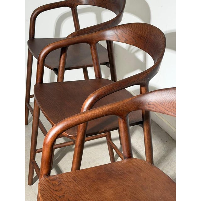 Kobe Bar Chair in Walnut Finish For Sale - Image 5 of 13
