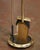 Mid-Century French Brass and Iron Four-Piece Fireplace Tool Set on Stand For Sale - Image 4 of 9