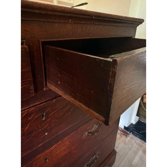 18th Century Georgian Oak 2-Over-3 Chest of Drawers For Sale - Image 12 of 14