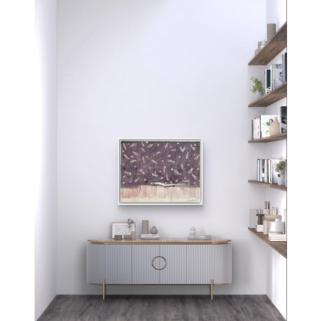 Purple Barbara Beck 1986 Abstract Acrylic Painting on Paper - Signed/Dated/Unframed For Sale - Image 8 of 8