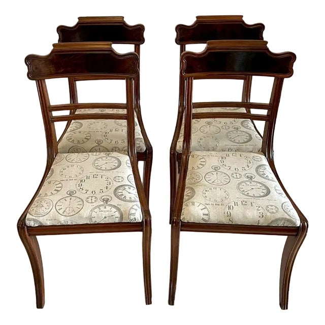 Regency Mahogany Dining Chairs, 1820s, Set of 4 For Sale