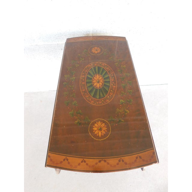 Antique Mahogany Hepplewhite Style Paint Decorated Pembroke Table For Sale - Image 9 of 13