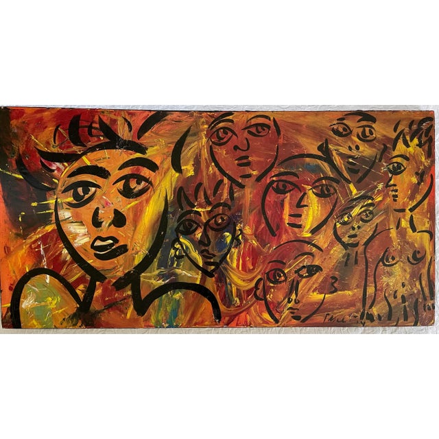 Textile Late 20th Century Figurative Abstract Painting by Peter Keil For Sale - Image 7 of 7