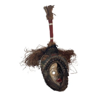 Share Vintage Handmade West African Cote d'Ivoire Dan Worn Ceremonial Wood Mask Mixed For Sale