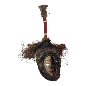 Share Vintage Handmade West African Cote d'Ivoire Dan Worn Ceremonial Wood Mask Mixed