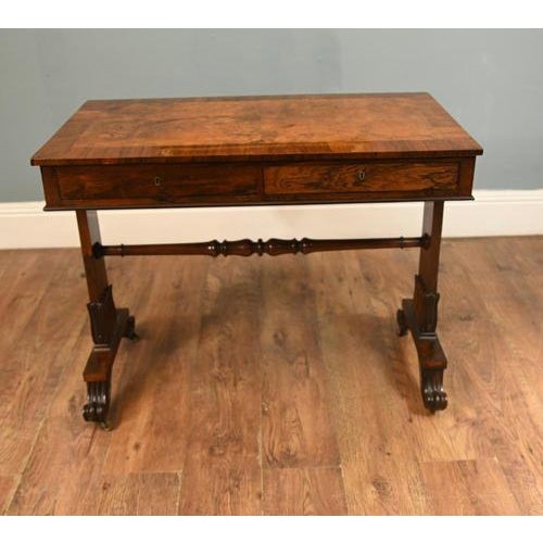 Hollywood Regency Regency Writing Table in Walnut, 1820 For Sale - Image 3 of 12