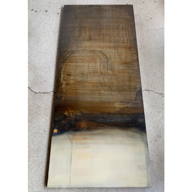 1990s "The Pleasants II and III" Modern Abstract Panel Paintings, Set of 2 For Sale - Image 5 of 12