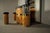 Italian Burl Wood Cocktail Bar with Illuminated Back and Stools, 1970s, Set of 3 For Sale - Image 16 of 18