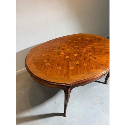 Louis XV Marquetry Extendable Dining Table For Sale - Image 6 of 9