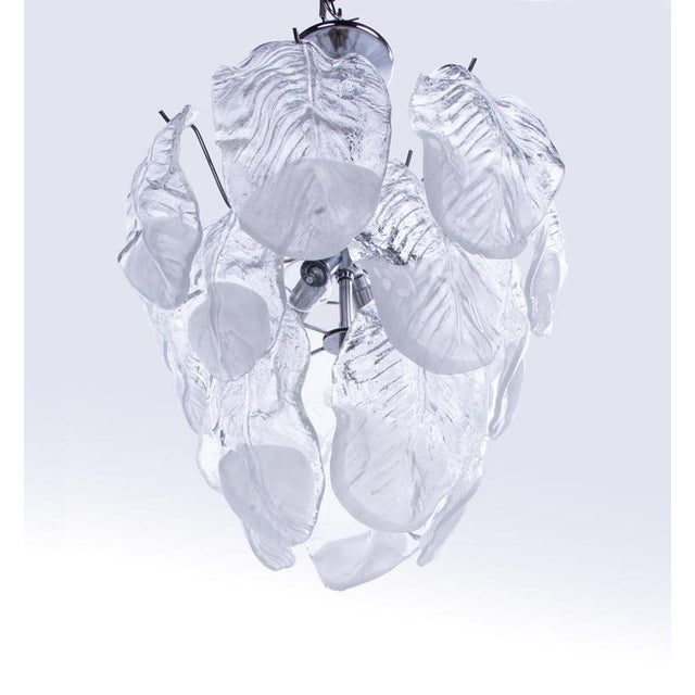 Murano Petals Chandelier Glass and Chrome from Novaresi, Italy, 1970s For Sale - Image 6 of 10