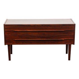 Mid Century Danish Modern Side Table Entryway Chest 2 Drawer Rosewood Bedside For Sale
