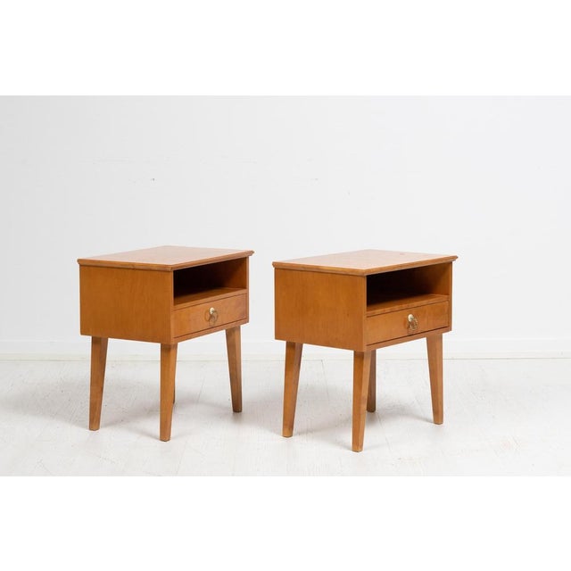 1920s Art Deco Swedish Birch Nightstands, 1920s, Set of 2 For Sale - Image 5 of 9