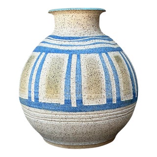 Vintage Hand Painted Original Studio Pottery Vase For Sale