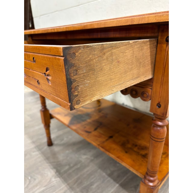 Brown Antique Victorian Eastlake Aesthetic Movement Walnut Library Table Console For Sale - Image 8 of 15