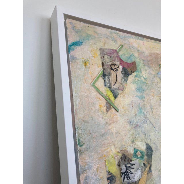 Mid-Century Modern Harmonious Mixed Media Painting, Framed For Sale - Image 3 of 7