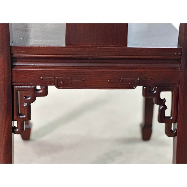 Vintage Ming Style Rosewood Dining Chairs, Set of 8, 2 Host and 6 Side, Carved Vase Back Splat and Frette Detail For Sale - Image 10 of 10