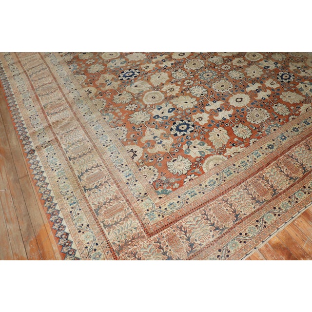 Zabihi Collection Hadji Jalili Tabriz 19th Century Antique Rug - 9'1" x 12'4" For Sale - Image 10 of 12
